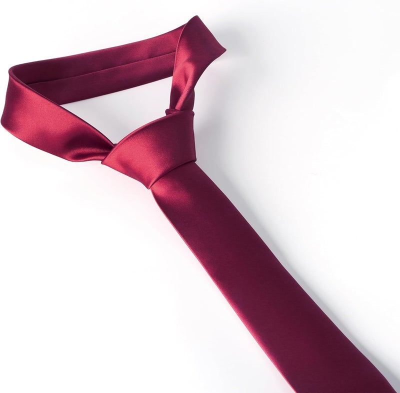 DR ANISON Skinny Tie Men Women 2" (5CM) Slim Necktie Solid Thin Ties Formal - Image 2